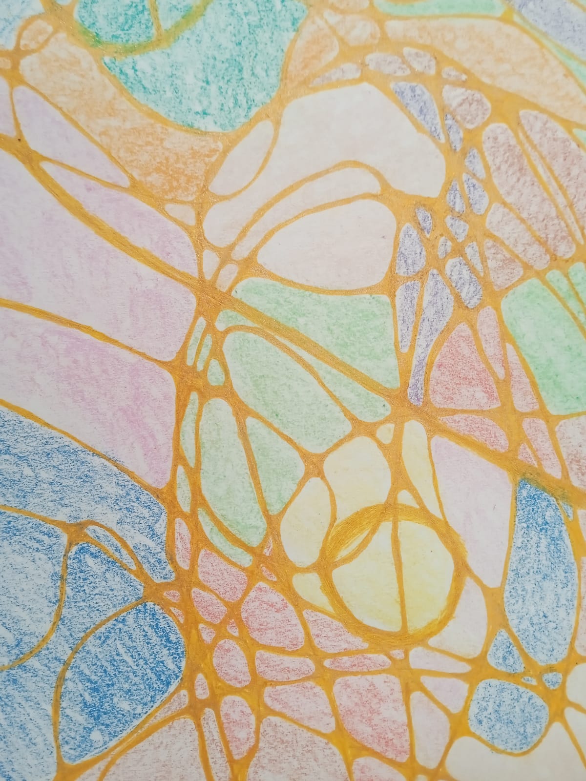 When Colors Speak, participant artwork, layered coloured pencil pattern
